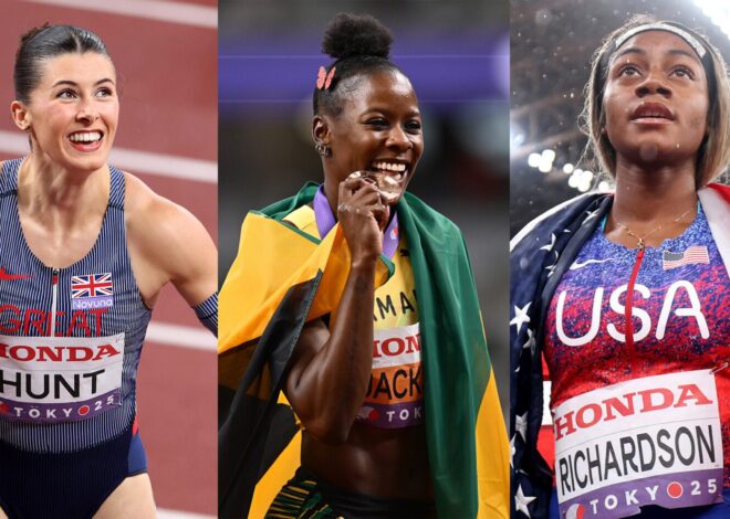 Amy Hunt x Shericka Jackson x Sha’Carri Richardson em Xangai