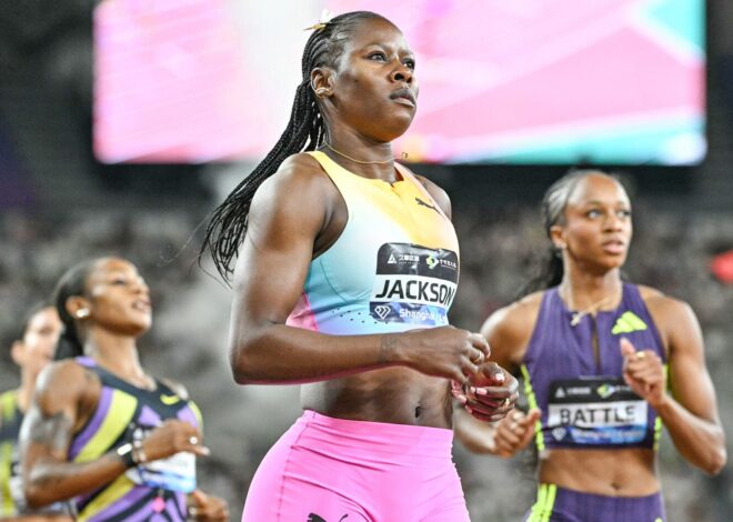 Shericka Jackson estabelece marcador com vitória nos 200m em Xangai