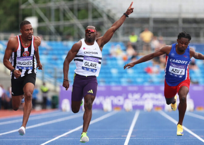 Romell Glave quebra a barreira dos 10 segundos para conquistar o título dos 100m do Reino Unido