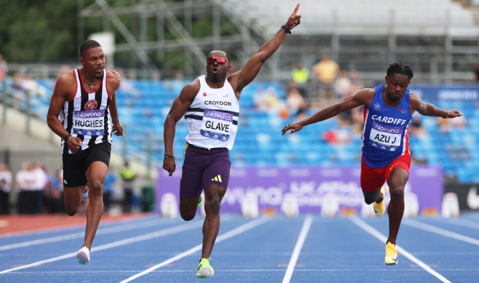 Romell Glave quebra a barreira dos 10 segundos para conquistar o título dos 100m do Reino Unido