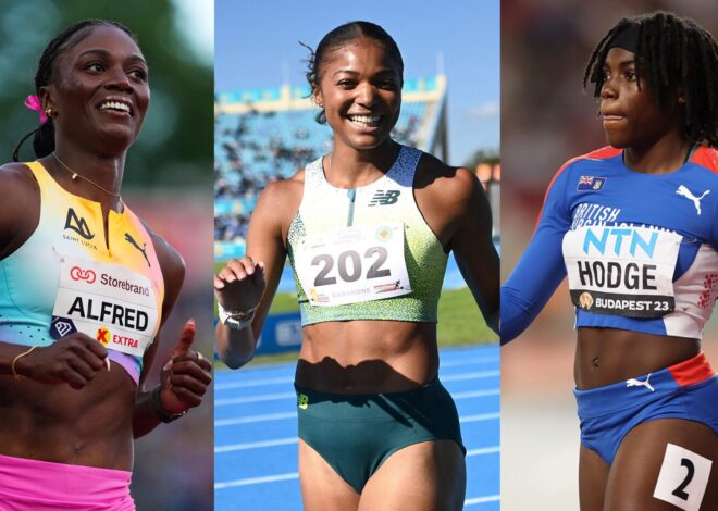 Julien Alfred x Gabby Thomas x Adaejah Hodge nos 200m em Mônaco